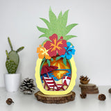 Summer - Paper Cut Pineapple Light Box File - Cricut File - 14,3x28,7cm - LightBoxGoodMan