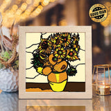 Sunflowers – Paper Cut Light Box File - Cricut File - 8x8 inches - LightBoxGoodMan - LightboxGoodman