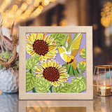 Sunflowers With Hummingbird – Paper Cut Light Box File - Cricut File - 8x8 inches - LightBoxGoodMan