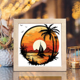 Sunset - Paper Cut Light Box File - Cricut File - 8x8 Inches - LightBoxGoodMan