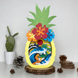 Surfing - Paper Cut Pineapple Light Box File - Cricut File - 14,3x28,7cm - LightBoxGoodMan