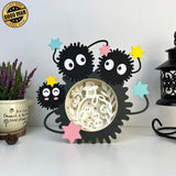 Susuwatari 1 - Susuwatari Papercut Lightbox File - 9x8.4" - Cricut File - LightBoxGoodMan - LightboxGoodman