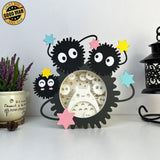 Susuwatari 3 - Susuwatari Papercut Lightbox File - 9x8.4" - Cricut File - LightBoxGoodMan - LightboxGoodman