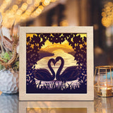 Swan Couple 2 - Paper Cut Light Box File - Cricut File - 8x8 inches - LightBoxGoodMan