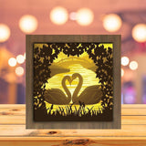 Swan Couple 2 - Paper Cutting Light Box - LightBoxGoodman