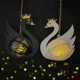 Swan Couple - 3D Swan Couple Lantern File - Cricut File 1 - LightBoxGoodMan