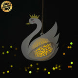 Swan Couple - 3D Swan Couple Lantern File - 9x7" - Cricut File - LightBoxGoodMan - LightboxGoodman