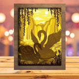 Swan Couple - Paper Cutting Light Box - LightBoxGoodman