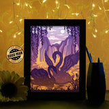 Swan Couple - Paper Cutting Light Box - LightBoxGoodman - LightboxGoodman