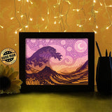 The Great Wave mix Starry Night - Paper Cutting Light Box - LightBoxGoodman - LightboxGoodman