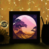 The Great Wave Off Kanagawa - Paper Cutting Light Box - LightBoxGoodman - LightboxGoodman