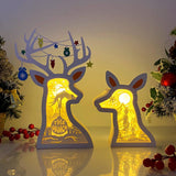 The Grinch - Paper Cut Deer Couple Light Box File - Cricut File - 10,4x7 inches - LightBoxGoodMan - LightboxGoodman