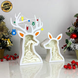 The Grinch - Paper Cut Deer Couple Light Box File - Cricut File - 10,4x7 inches - LightBoxGoodMan - LightboxGoodman