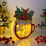 The Grinch - Paper Cut Hot Cocoa Light Box File - Gingerbread Motif - Cricut File - 8x7 inches - LightBoxGoodMan - LightboxGoodman