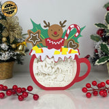 The Grinch - Paper Cut Hot Cocoa Light Box File - Gingerbread Motif - Cricut File - 8x7 inches - LightBoxGoodMan - LightboxGoodman