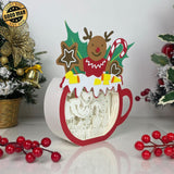 The Grinch - Paper Cut Hot Cocoa Light Box File - Gingerbread Motif - Cricut File - 8x7 inches - LightBoxGoodMan - LightboxGoodman