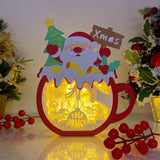 The Grinch - Paper Cut Hot Cocoa Light Box File - Santa Motif - Cricut File - 7,6x7,1 inches - LightBoxGoodMan - LightboxGoodman