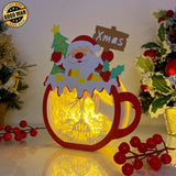 The Grinch - Paper Cut Hot Cocoa Light Box File - Santa Motif - Cricut File - 7,6x7,1 inches - LightBoxGoodMan - LightboxGoodman