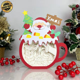 The Grinch - Paper Cut Hot Cocoa Light Box File - Santa Motif - Cricut File - 7,6x7,1 inches - LightBoxGoodMan - LightboxGoodman