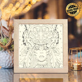 Tiger Girl – Paper Cut Light Box File - Cricut File - 20x20cm - LightBoxGoodMan - LightboxGoodman