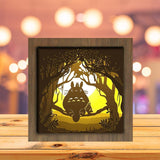 Totoro 1 Square - Paper Cutting Light Box - LightBoxGoodman - LightboxGoodman