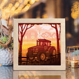 Tractor Square – Paper Cut Light Box File - Cricut File - 20x20cm - LightBoxGoodMan