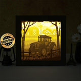 Tractor Square – Paper Cut Light Box File - Cricut File - 20x20cm - LightBoxGoodMan - LightboxGoodman