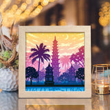 Tran Quoc Pagoda – Paper Cut Light Box File - Cricut File - 8x8 inches - LightBoxGoodMan