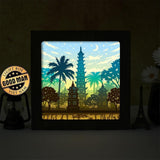 Tran Quoc Pagoda – Paper Cut Light Box File - Cricut File - 8x8 inches - LightBoxGoodMan - LightboxGoodman