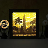 Tran Quoc Pagoda – Paper Cut Light Box File - Cricut File - 8x8 inches - LightBoxGoodMan - LightboxGoodman