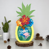 Tropical Flamingo - Paper Cut Pineapple Light Box File - Cricut File - 14,3x28,7cm - LightBoxGoodMan