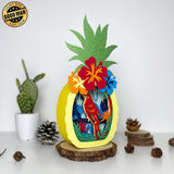 Tropical Parrot 2 - Paper Cut Pineapple Light Box File - Cricut File - 14,3x28,7cm - LightBoxGoodMan - LightboxGoodman