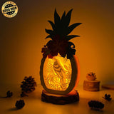 Tropical Parrot 3 - Paper Cut Pineapple Light Box File - Cricut File - 14,3x28,7cm - LightBoxGoodMan - LightboxGoodman