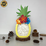 Tropical Parrot 3 - Paper Cut Pineapple Light Box File - Cricut File - 14,3x28,7cm - LightBoxGoodMan - LightboxGoodman