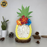 Tropical Parrot - Paper Cut Pineapple Light Box File - Cricut File - 14,3x28,7cm - LightBoxGoodMan - LightboxGoodman