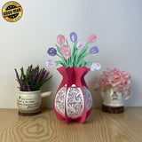 Tulips Vase - 3D Flower Vase Lantern File - 9.6x6" - Cricut File - LightBoxGoodMan - LightboxGoodman