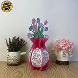 Tulips Vase - 3D Flower Vase Lantern File - 9.6x6" - Cricut File - LightBoxGoodMan - LightboxGoodman