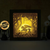 Unicorn in the Forest – Paper Cut Light Box File - Cricut File - 8x8 inches - LightBoxGoodMan - LightboxGoodman