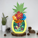 Vacation - Paper Cut Pineapple Light Box File - Cricut File - 14,3x28,7cm - LightBoxGoodMan