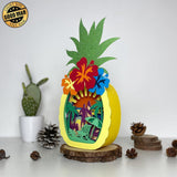 Vacation - Paper Cut Pineapple Light Box File - Cricut File - 14,3x28,7cm - LightBoxGoodMan - LightboxGoodman