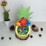 Vacation - Paper Cut Pineapple Light Box File - Cricut File - 14,3x28,7cm - LightBoxGoodMan - LightboxGoodman