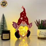 Valentine Gift - Paper Cut Love Gnome Light Box File - Cricut File - 10,1x6,4 Inches - LightBoxGoodMan - LightboxGoodman