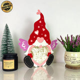 Valentine Gift - Paper Cut Love Gnome Light Box File - Cricut File - 10,1x6,4 Inches - LightBoxGoodMan - LightboxGoodman