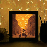 Vespa Girl Square - Paper Cutting Light Box - LightBoxGoodman - LightboxGoodman