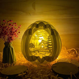 Village - Easter Egg 3D Pop-up File - Cricut File - 5.8x4.8