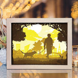 Walking With Dog 1 - Paper Cut Light Box File - Cricut File - 8x10 Inches - LightBoxGoodMan