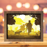 Walking With Dog 1 - Paper Cutting Light Box - LightBoxGoodman - LightboxGoodman