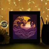 Waves 2 - Paper Cutting Light Box - LightBoxGoodman - LightboxGoodman