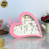 Wedding - Love Heart Papercut Lightbox File - 5,6x7,5" - Cricut File - LightBoxGoodMan - LightboxGoodman