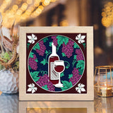 Wine – Paper Cut Light Box File - Cricut File - 8x8 inches - LightBoxGoodMan - LightboxGoodman